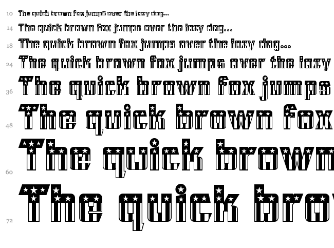 CFB1 American Patriot font waterfall